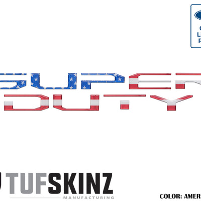 "SUPER DUTY" Hood Letter Inserts Fits 2017-2022 Ford Super Duty American Flag