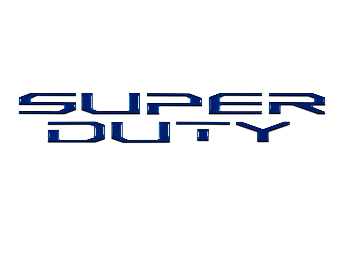"SUPER DUTY" Hood Letter Inserts Fits 2017-2022 Ford Super Duty *OE Color - Lightning Blue