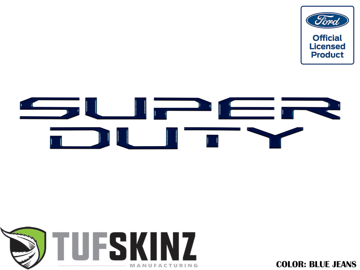 "SUPER DUTY" Hood Letter Inserts Fits 2017-2022 Ford Super Duty *OE Color - Blue Jeans Metallic