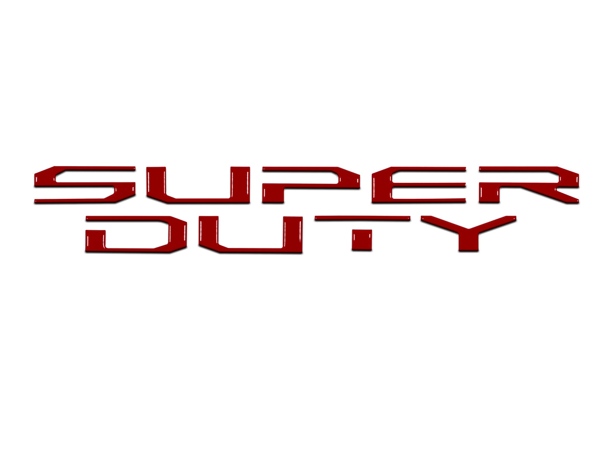 "SUPER DUTY" Hood Letter Inserts Fits 2017-2022 Ford Super Duty Gloss Red