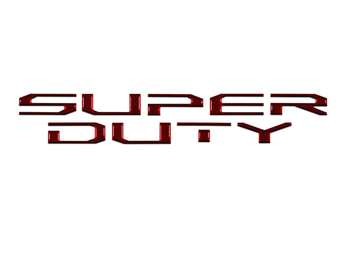 "SUPER DUTY" Hood Letter Inserts Fits 2017-2022 Ford Super Duty Ruby Red*OE Color - Ruby Red
