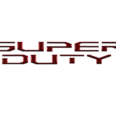 "SUPER DUTY" Hood Letter Inserts Fits 2017-2022 Ford Super Duty Ruby Red*OE Color - Ruby Red