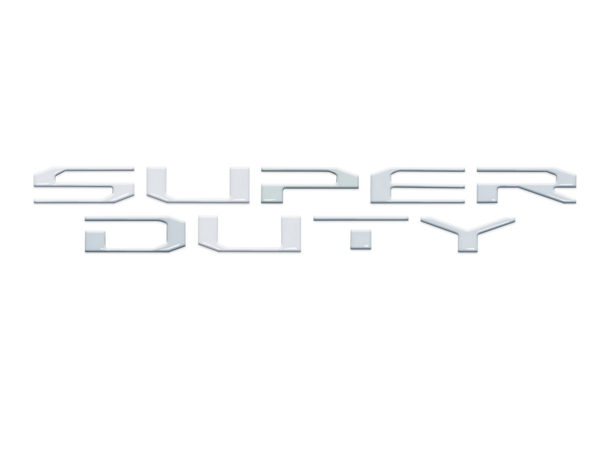 "SUPER DUTY" Hood Letter Inserts Fits 2017-2022 Ford Super Duty Gloss White