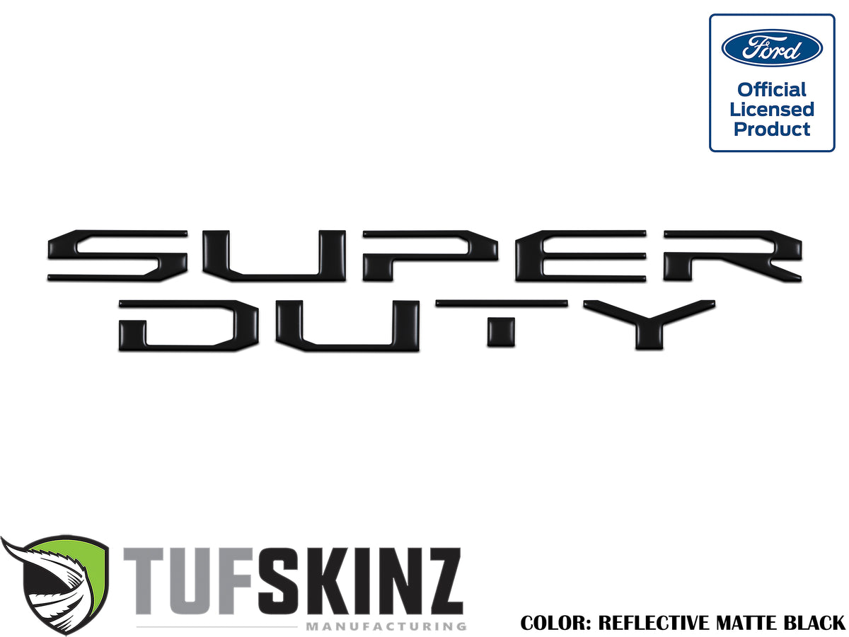 "SUPER DUTY" Hood Letter Inserts Fits 2017-2022 Ford Super Duty Reflective Matte Black