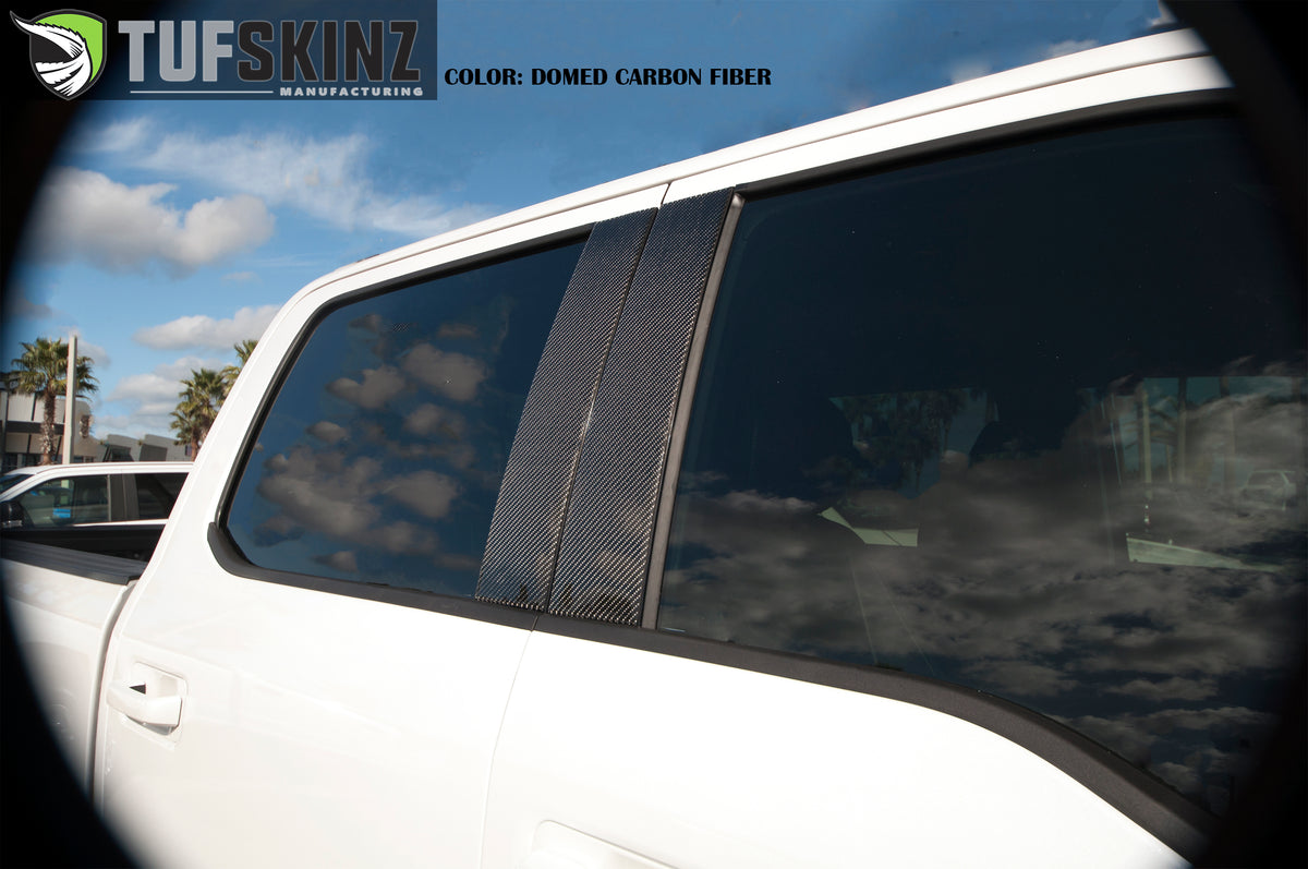 Super Crew/Super Cab Door Pillars W/Key Pad Accent Trim Fits 2015-2021 Ford F-150 Super Crew/Super Cab Yes Real Carbon Fiber(Domed)