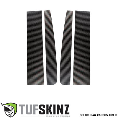 Regular Cab Door Pillars Accent Trim Fits 2017-2021 Ford Super Duty Regular Cab/Access Cab No Real Carbon Fiber(Raw)