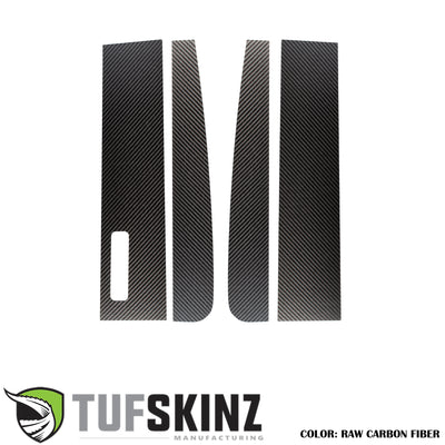 Regular Cab Door Pillars w/Key Pad cut out Fits 2017-2021 Ford Super Duty Regular Cab/Access Cab Yes Real Carbon Fiber(Raw)