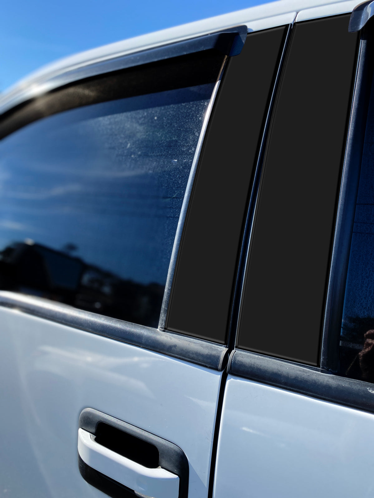 Super Crew/Super Cab Door Pillars Accent Trim Fits 2009-2014 Ford F-150 Matte Black