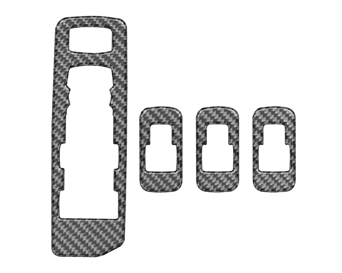 Door Switch Accent Trim Fits 2017-2022 Ford Super Duty Real Carbon Fiber(Domed)