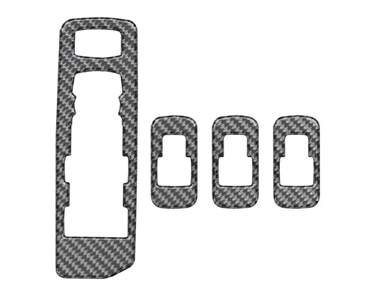Door Switch Accent Trim Fits 2017-2022 Ford Super Duty Real Carbon Fiber(Domed)