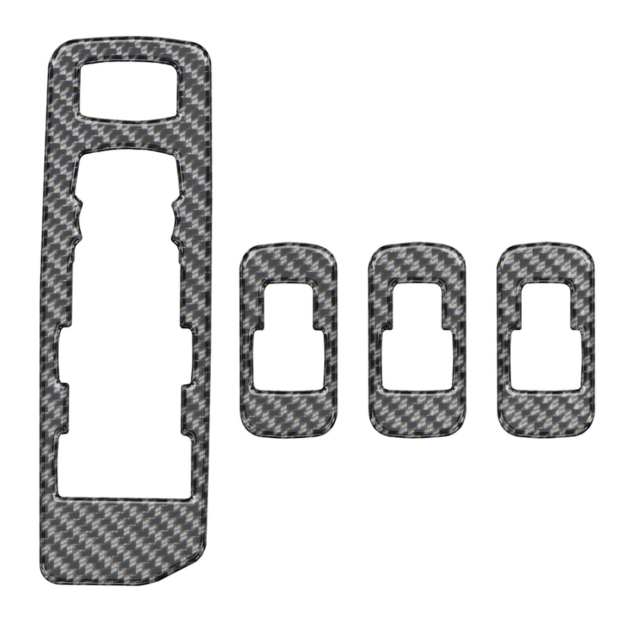 Door Switch Accent Trim Fits 2017-2022 Ford Super Duty Real Carbon Fiber(Domed)