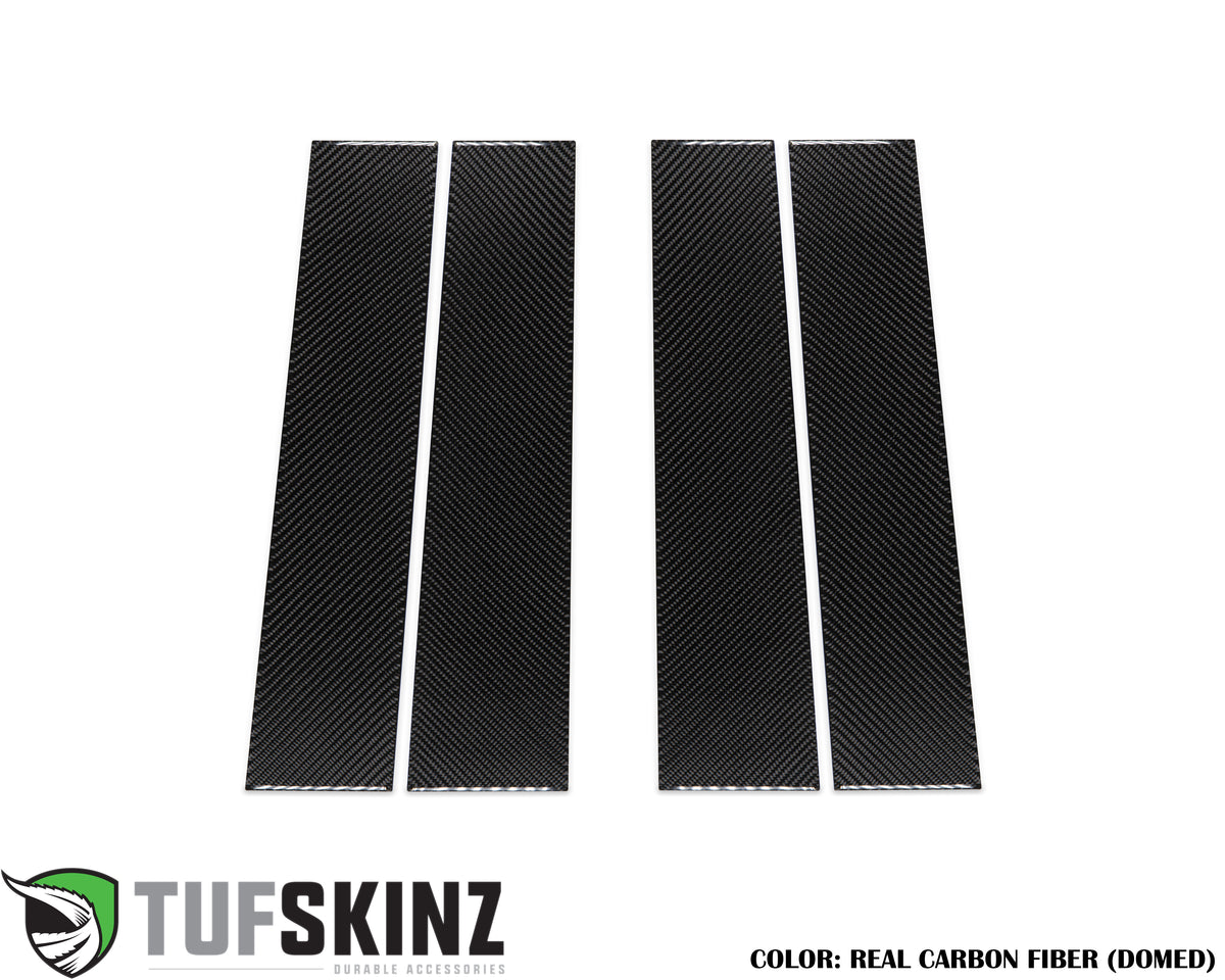B-Pillar Accent Trim Fits 2019-2022 Chevrolet Silverado HD Silverado HD Real Carbon Fiber(Domed)