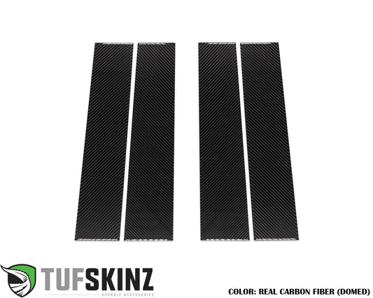 B-Pillar Accent Trim Fits 2019-2022 Chevrolet Silverado HD Silverado HD Real Carbon Fiber(Domed)
