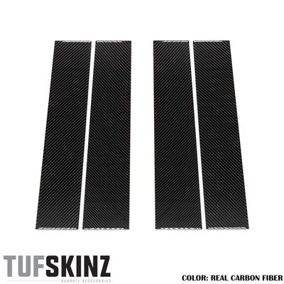 B-Pillar Accent Trim Fits 2019-2022 Chevrolet Silverado HD Silverado HD Real Carbon Fiber(Domed)