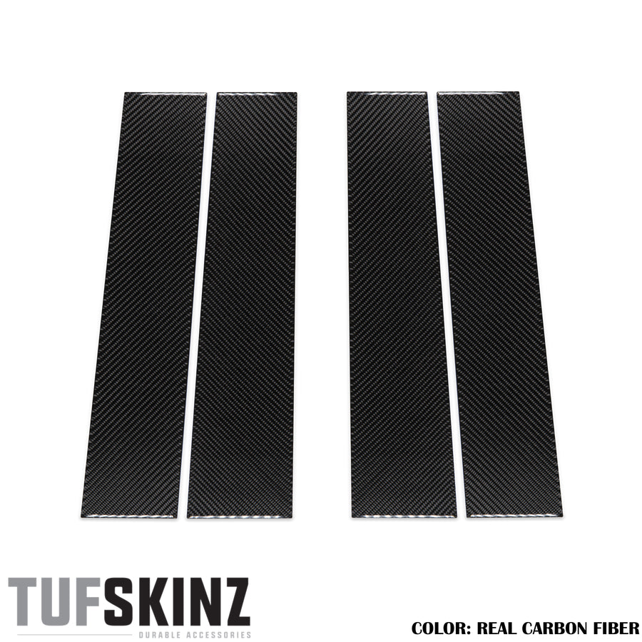 B-Pillar Accent Trim Fits 2019-2022 Chevrolet Silverado HD Silverado HD Real Carbon Fiber(Domed)