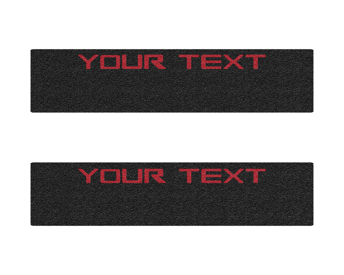 Crew Cab Rear Door Accent Trim Fits 2014-2022 Chevrolet Silverado + Silverado HD Yes Crew Cab Black textured w/Custom Text