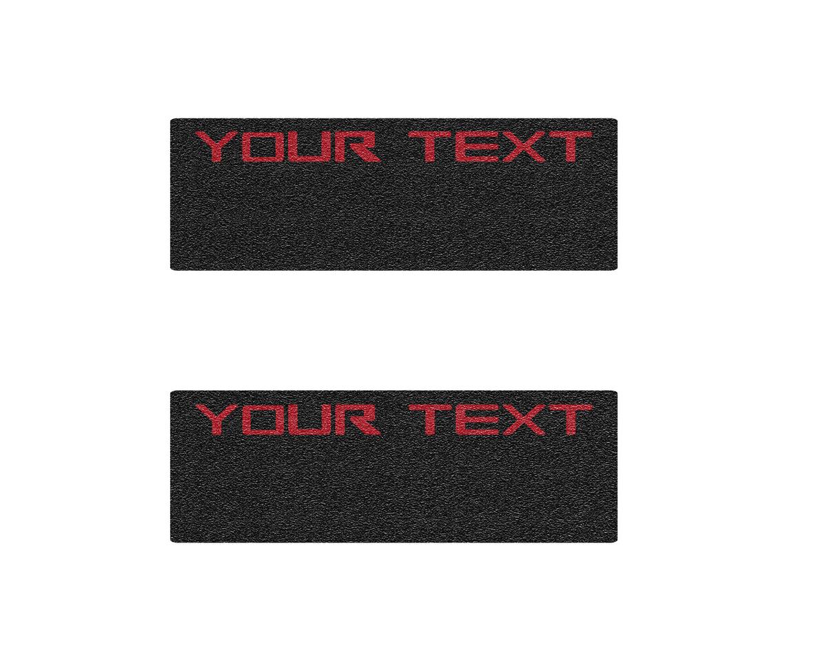 D-Cab Rear Door Sill Accent Trim Fits 2014-2022 Chevrolet Silverado Yes D-Cab Black textured w/Custom Text