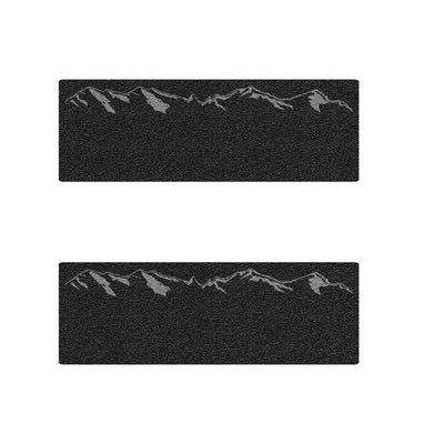 D-Cab Rear Door Sill Accent Trim Fits 2014-2022 Chevrolet Silverado No D-Cab Black Textured w/Mountain Logo