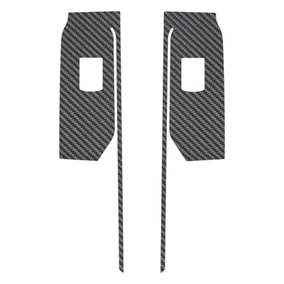Rear Door Switch Accent Trim Fits 2019-2022 Chevrolet Silverado Rear Doors Only Real Carbon Fiber(Raw)