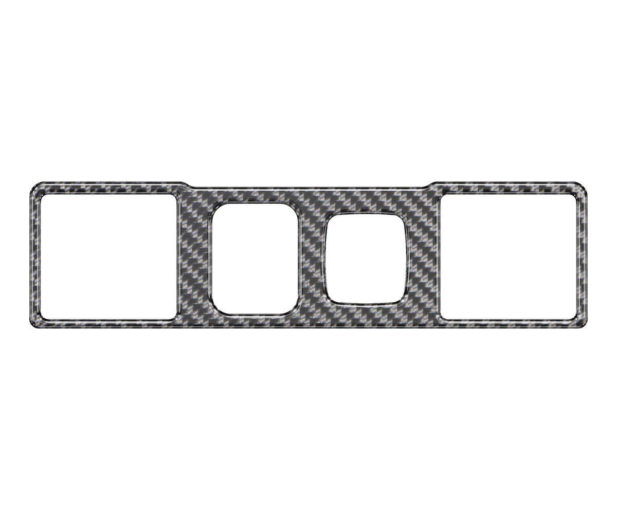Rear USB Accent Trim Fits 2019-2022 Chevrolet Silverado Double USB Real Carbon Fiber(Domed)