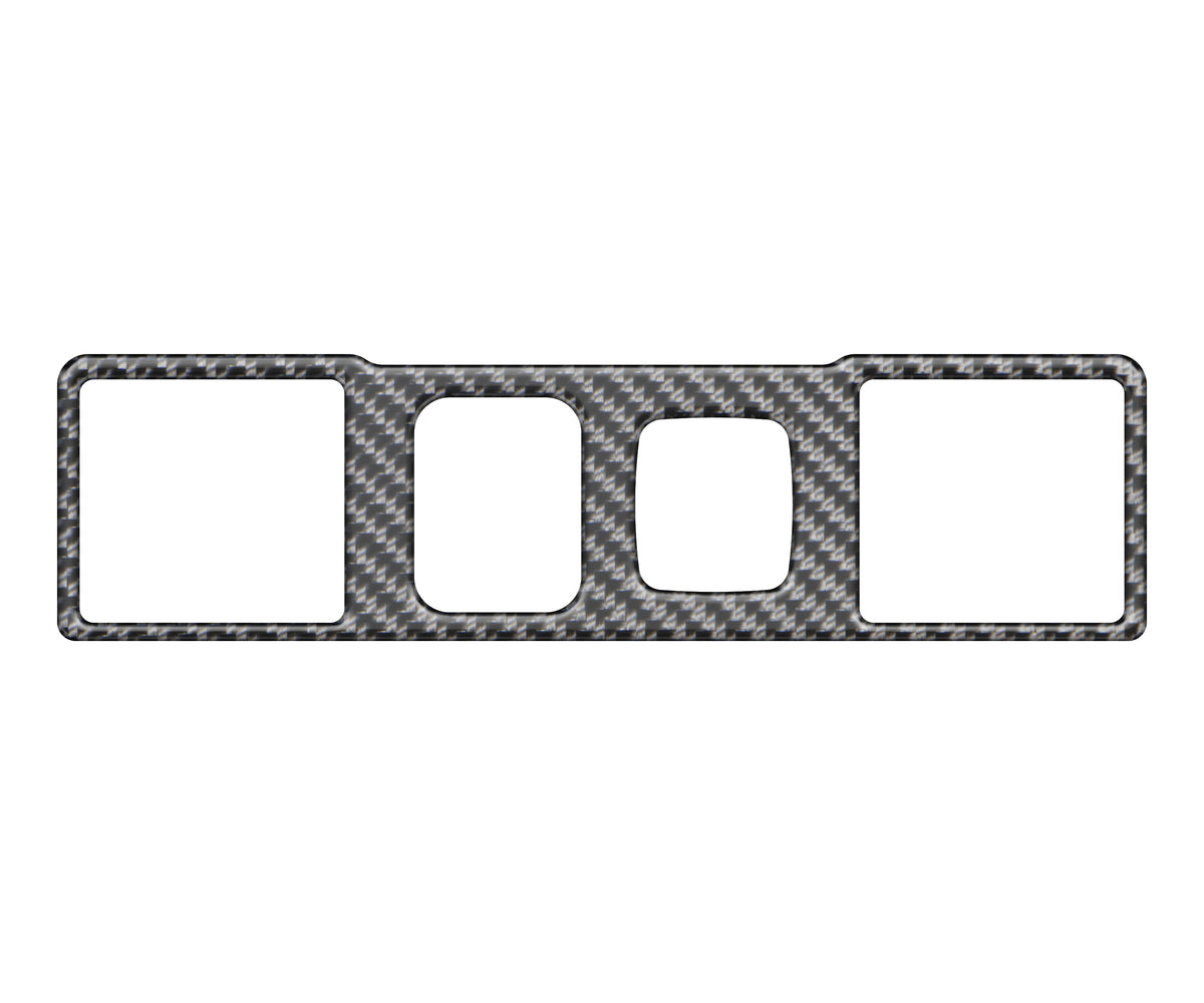 Rear USB Accent Trim Fits 2019-2022 Chevrolet Silverado Double USB Real Carbon Fiber(Domed-Matte)