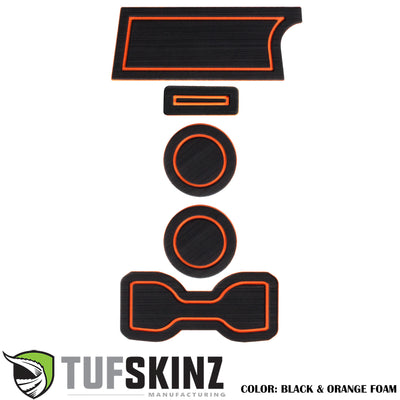 FOAM Cup Holder Inserts(Without QI Charger/Manual) Inserts Fits 2016-2022 Toyota Tacoma Manual No Black/Orange