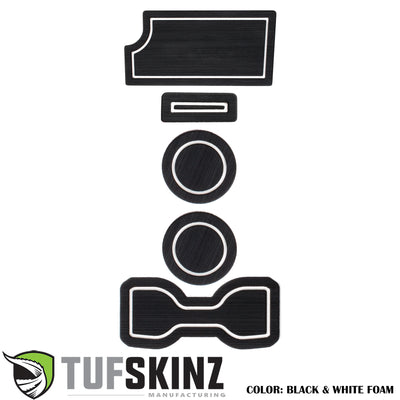 FOAM Cup Holder Inserts(Include QI Insert/Manual) Inserts Fits 2016-2022 Toyota Tacoma Manual Yes - Add QI Charger Insert Black/White