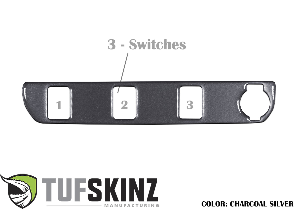 Center Dash Switch Panel with 3-Switches Accent Trim Fits 2016-2021 Toyota Tacoma 3-Switch *OE Color - Magnetic Gray Metallic