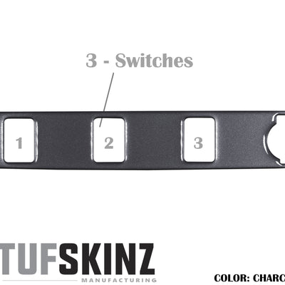 Center Dash Switch Panel with 3-Switches Accent Trim Fits 2016-2021 Toyota Tacoma 3-Switch *OE Color - Magnetic Gray Metallic