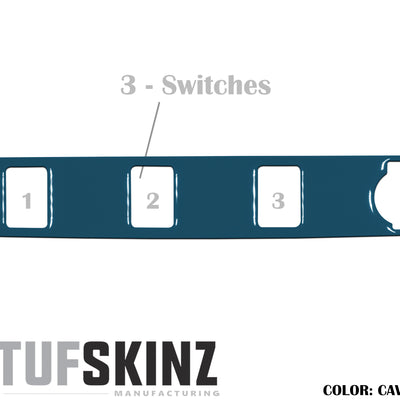Center Dash Switch Panel with 3-Switches Accent Trim Fits 2016-2021 Toyota Tacoma 3-Switch *OE Color - Cavalry Blue