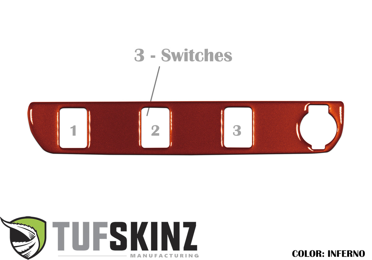 Center Dash Switch Panel with 3-Switches Accent Trim Fits 2016-2021 Toyota Tacoma 3-Switch Inferno (Similar to EXTERIOR Inferno Orange)