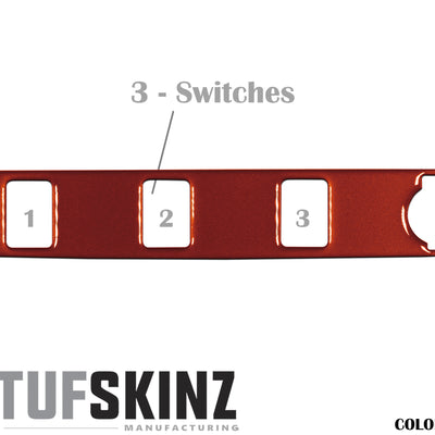 Center Dash Switch Panel with 3-Switches Accent Trim Fits 2016-2021 Toyota Tacoma 3-Switch Inferno (Similar to EXTERIOR Inferno Orange)