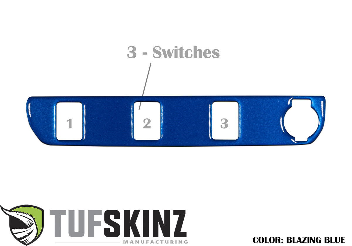 Center Dash Switch Panel with 3-Switches Accent Trim Fits 2016-2021 Toyota Tacoma 3-Switch *OE Color - Blazing Blue