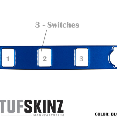 Center Dash Switch Panel with 3-Switches Accent Trim Fits 2016-2021 Toyota Tacoma 3-Switch *OE Color - Blazing Blue