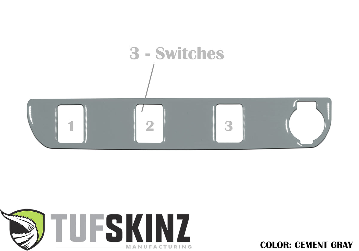 Center Dash Switch Panel with 3-Switches Accent Trim Fits 2016-2021 Toyota Tacoma 3-Switch *OE Color - Cement Gray