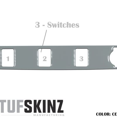 Center Dash Switch Panel with 3-Switches Accent Trim Fits 2016-2021 Toyota Tacoma 3-Switch *OE Color - Cement Gray