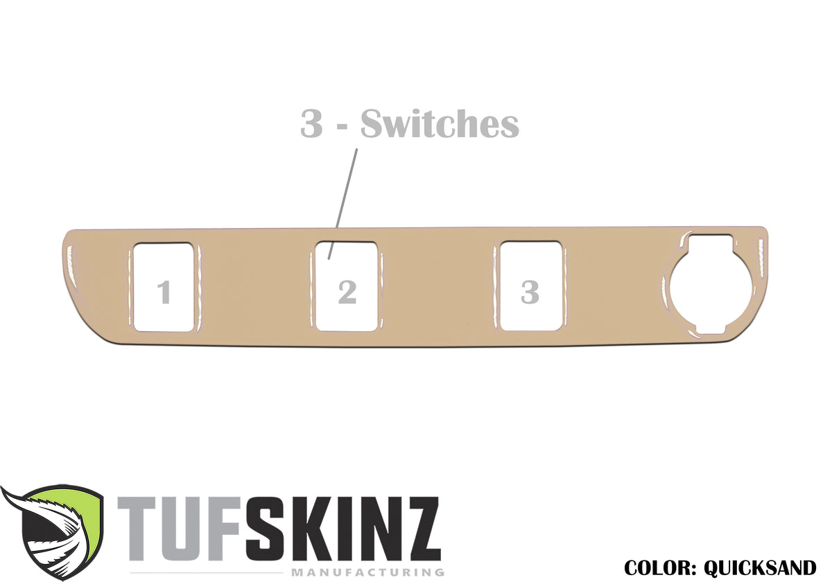 Center Dash Switch Panel with 3-Switches Accent Trim Fits 2016-2021 Toyota Tacoma 3-Switch *OE Color - Quicksand Tan
