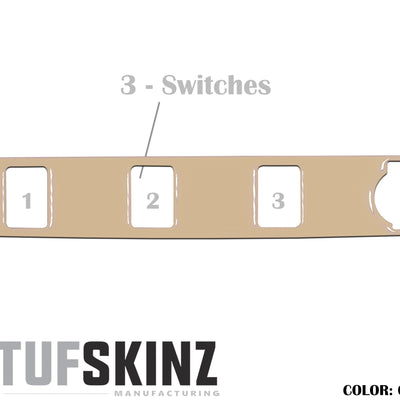 Center Dash Switch Panel with 3-Switches Accent Trim Fits 2016-2021 Toyota Tacoma 3-Switch *OE Color - Quicksand Tan