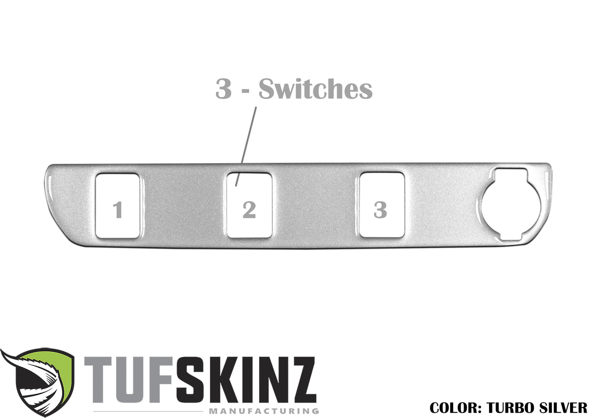 Center Dash Switch Panel with 3-Switches Accent Trim Fits 2016-2021 Toyota Tacoma 3-Switch *OE Color - Silver Sky Metallic