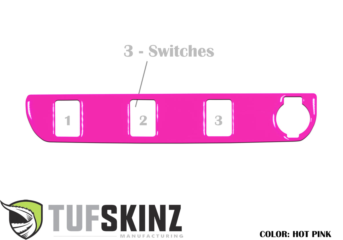 Center Dash Switch Panel with 3-Switches Accent Trim Fits 2016-2021 Toyota Tacoma 3-Switch Hot Pink