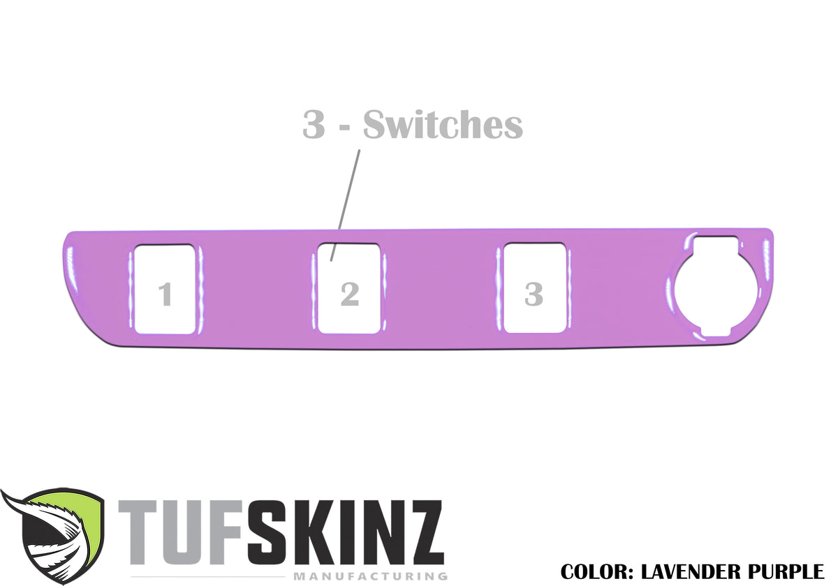 Center Dash Switch Panel with 3-Switches Accent Trim Fits 2016-2021 Toyota Tacoma 3-Switch Lavender Purple