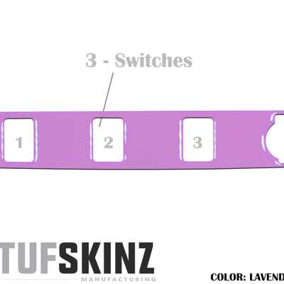 Center Dash Switch Panel with 3-Switches Accent Trim Fits 2016-2021 Toyota Tacoma 3-Switch Lavender Purple