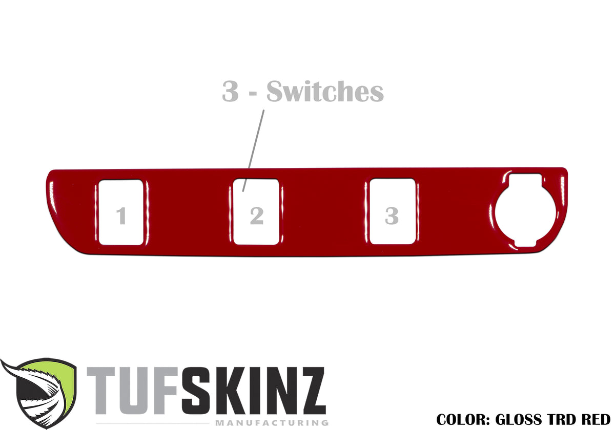Center Dash Switch Panel with 3-Switches Accent Trim Fits 2016-2021 Toyota Tacoma 3-Switch *OE Color - Gloss TRD Red
