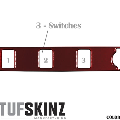 Center Dash Switch Panel with 3-Switches Accent Trim Fits 2016-2021 Toyota Tacoma 3-Switch Ruby Red (Similar to Barcelona Red)