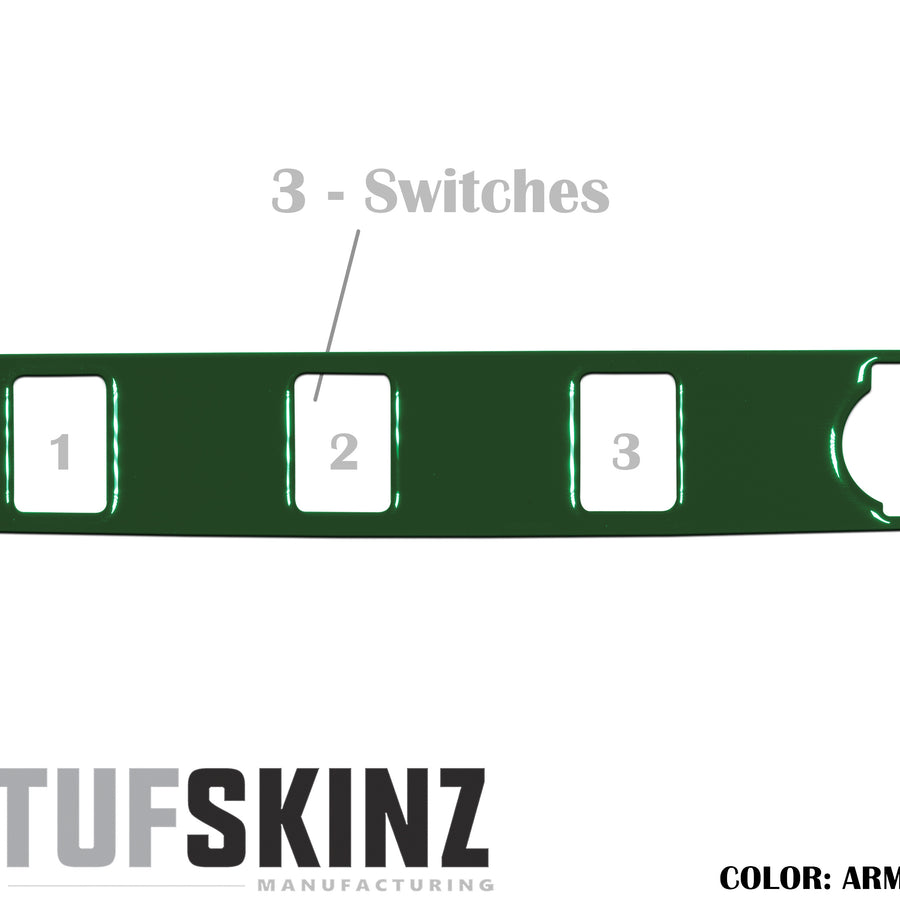 Center Dash Switch Panel with 3-Switches Accent Trim Fits 2016-2021 Toyota Tacoma 3-Switch *OE Color - Army Green