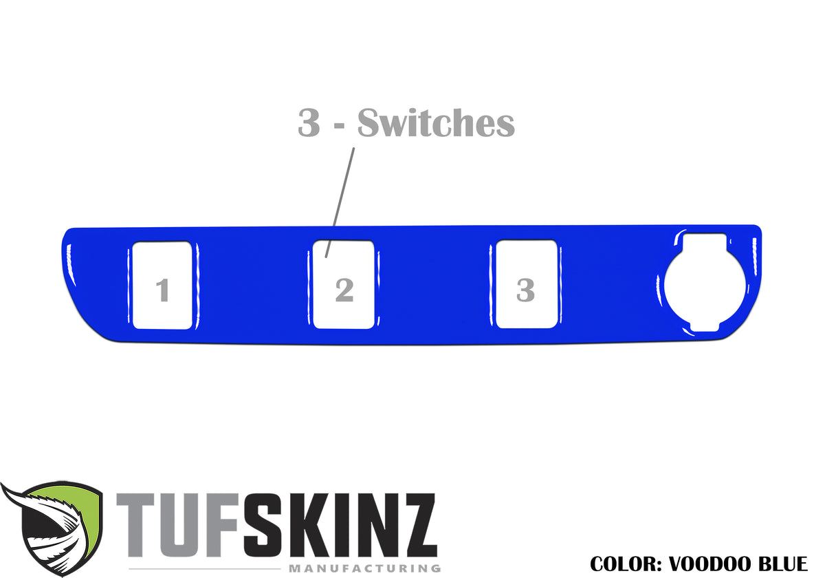 Center Dash Switch Panel with 3-Switches Accent Trim Fits 2016-2021 Toyota Tacoma 3-Switch *OE Color - Voodoo Blue
