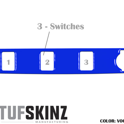 Center Dash Switch Panel with 3-Switches Accent Trim Fits 2016-2021 Toyota Tacoma 3-Switch *OE Color - Voodoo Blue