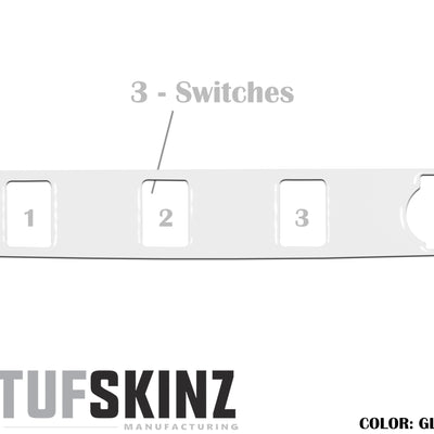 Center Dash Switch Panel with 3-Switches Accent Trim Fits 2016-2021 Toyota Tacoma 3-Switch Gloss White