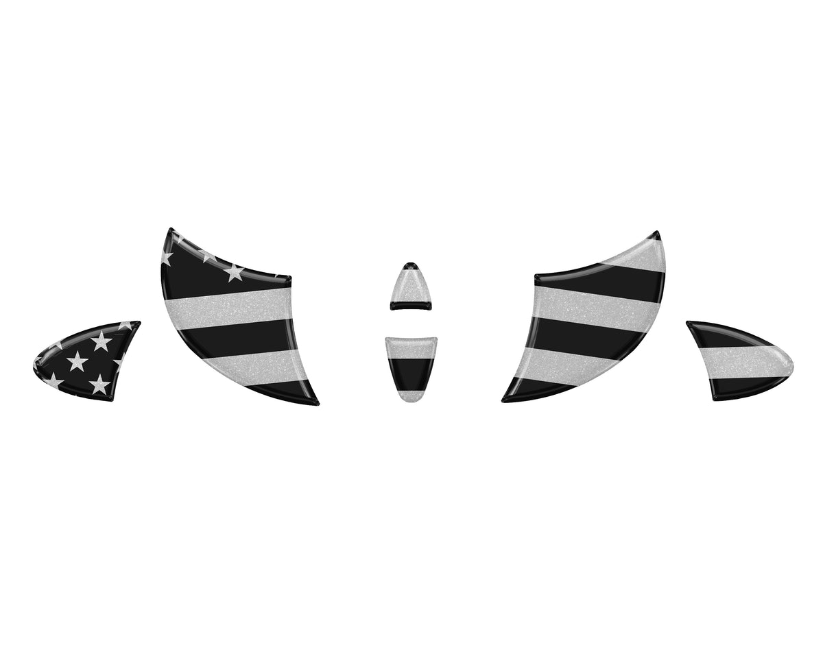 Steering Wheel Inserts Inserts Fits 2006-2014 Toyota FJ Cruiser Black & Silver American Flag