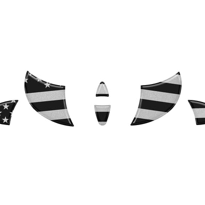 Steering Wheel Inserts Inserts Fits 2009-2022 Toyota Tundra Black & Metallic Silver American Flag